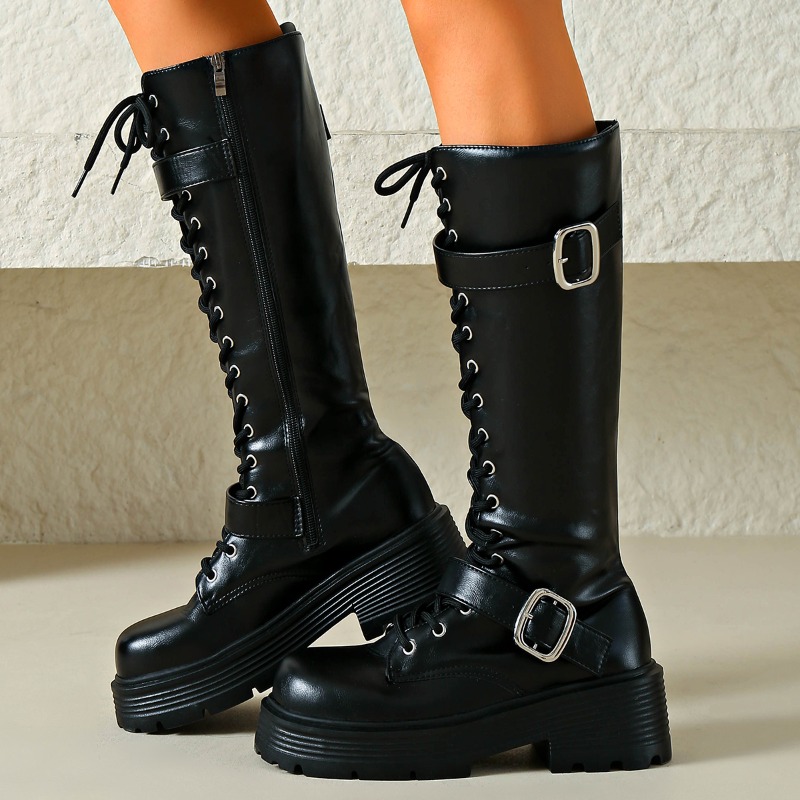 Platform Chunky Sole Women Kne - Sewing Cloth review and price