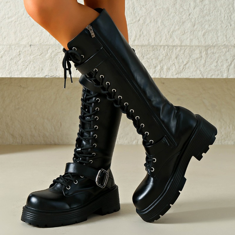 Platform Chunky Sole Women Kne - Sewing Cloth review and price