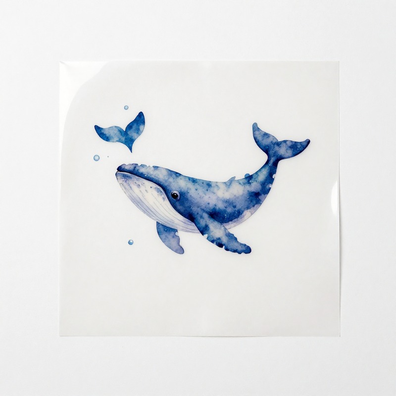 Watercolor Whale Heat Transfer - Iron On Patch review and price
