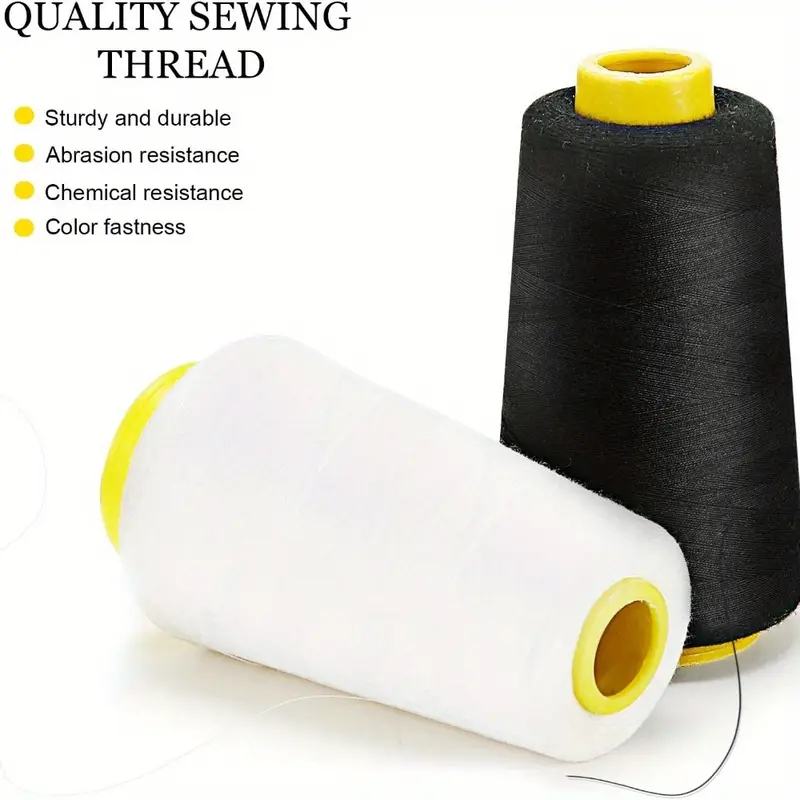 3 Black + 3 White Overlock Thr - Serger Thread Cone review and price