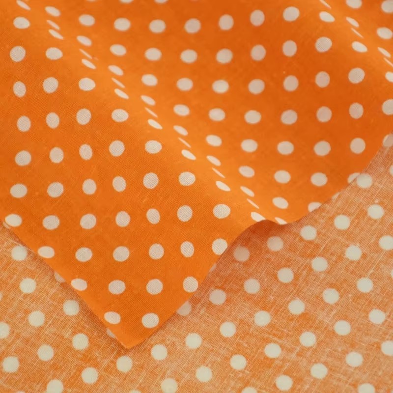 50X150CM White Orange Polka Do - Textile For Sewing review and price