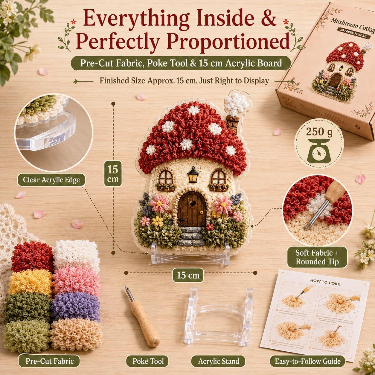DIY 3D Fabric Poke Art Kit Whi - Sewing Textile Art review and price