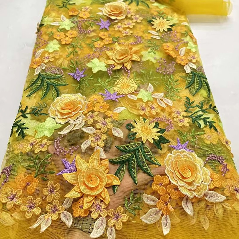 90x130cm 3D Floral Embroidered - Textile For Sewing review and price