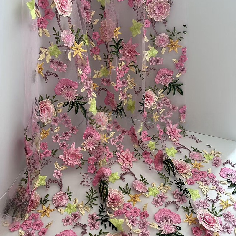 90x130cm 3D Floral Embroidered - Textile For Sewing review and price