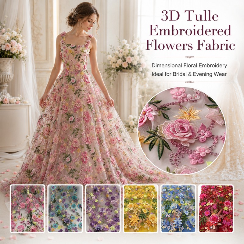 90x130cm 3D Floral Embroidered - Textile For Sewing review and price