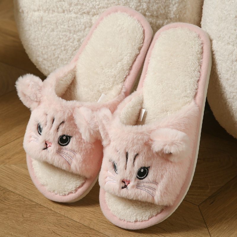 Cute Cat Plush Flip Flops For  - Sewing Cloth review and price