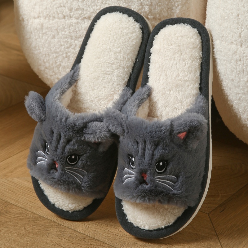 Cute Cat Plush Flip Flops For  - Sewing Cloth review and price