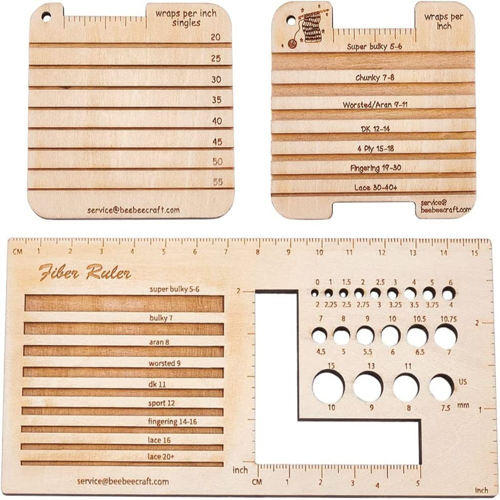 3/4pcs Wood Knitting Needle Ga - Sewing Gauge Ruler review and price