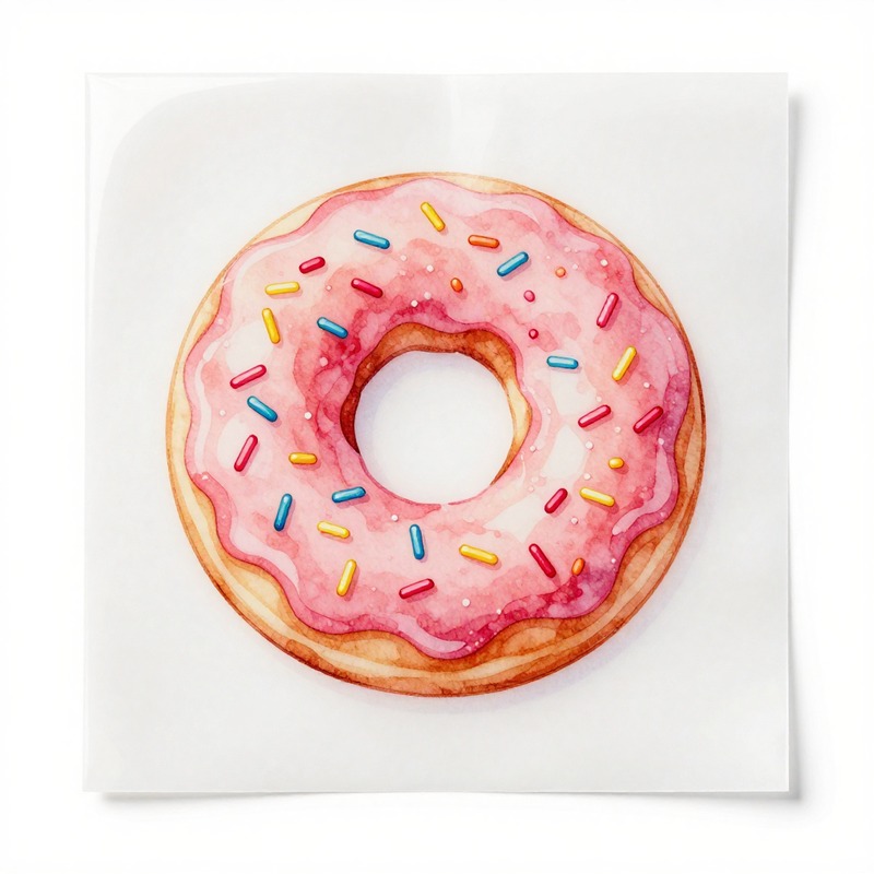 Watercolor Donut Heat Transfer - Iron On Patch review and price